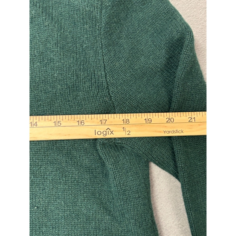 Polo Ralph Lauren Mens Green 100% Lambswool Quarter Zip Sweater Size M - Picture 8 of 10